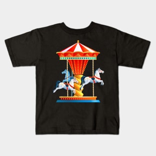 Carousel Merry Go Round Pony Horse Kids T-Shirt